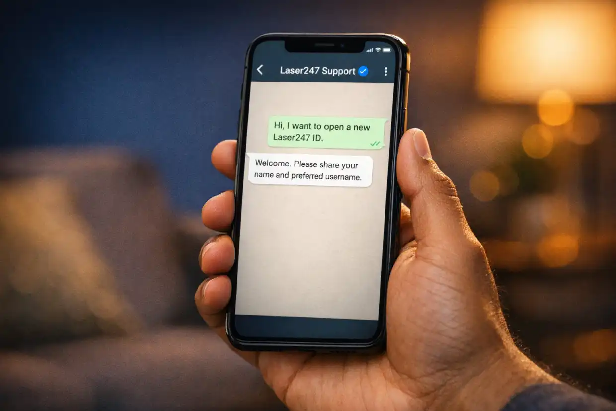 Opening a Laser247 ID on WhatsApp with a verified agent